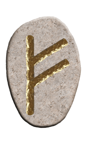 The Fehu rune from the Elder Futhark