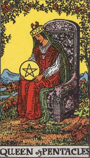 The Queen of Pentacles Tarot Card