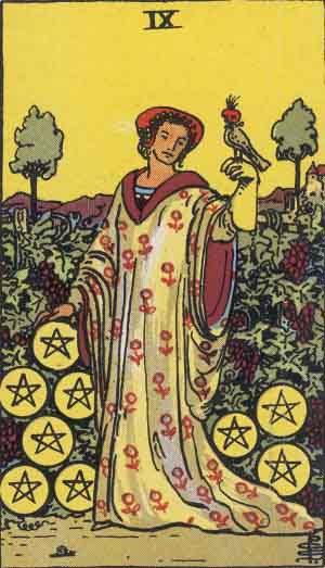 The 9 of Pentacles Tarot Card