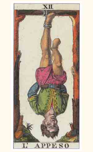 The Hanged Man Tarot Card from a Marseilles Tarot Deck