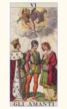 The Lovers Tarot Card from a Marseilles Tarot Deck