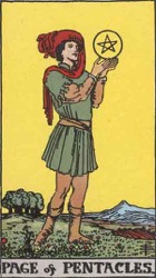 Page of Pentacles, or Page of Coins, Tarot card meaning and interpretation