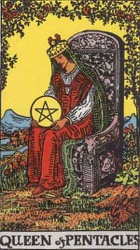 Queen of Pentacles, or Queen of Coins, Tarot card meaning and interpretation