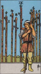 Nine of Wands, Rods or Batons, Tarot card meaning and interpretation