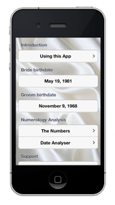 Wedding Date Numerology iPhone App Home Screen