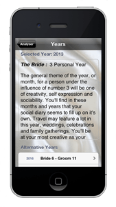 Wedding Date Numerology iPhone App Years guide