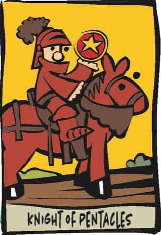 Knight of Pentacles Card from the Rider Waite Smith Deck Knight of Pentacles, or Knight of Coins, Tarot card meaning and interpretation