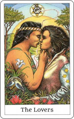 The Lovers Card from the Rider Waite Smith Tarot Deck The Lovers Tarot card meaning and interpretation