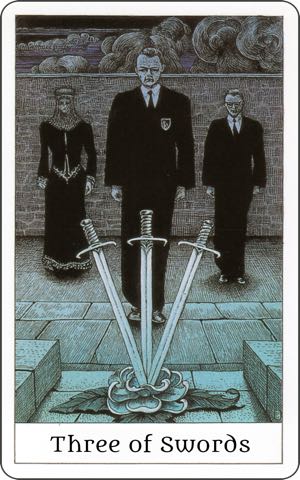 Three of Swords Card from the Rider Waite Smith Deck Three of Swords Tarot card meaning and interpretation