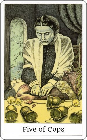 Five of Cups Card from the Rider Waite Smith Deck Five of Cups Tarot card meaning and interpretation