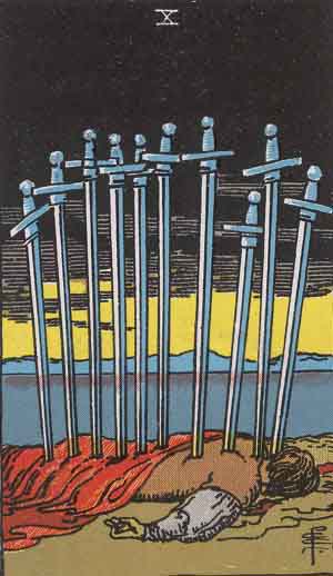 10 of Swords Tarot Card