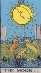 The Moon Tarot card meaning and interpretation