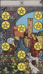 The Ten of Pentacles Tarot card meaning and interpretation