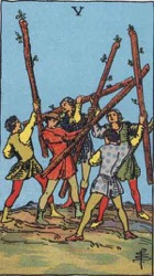 Five of Wands Tarot card meaning and interpretation